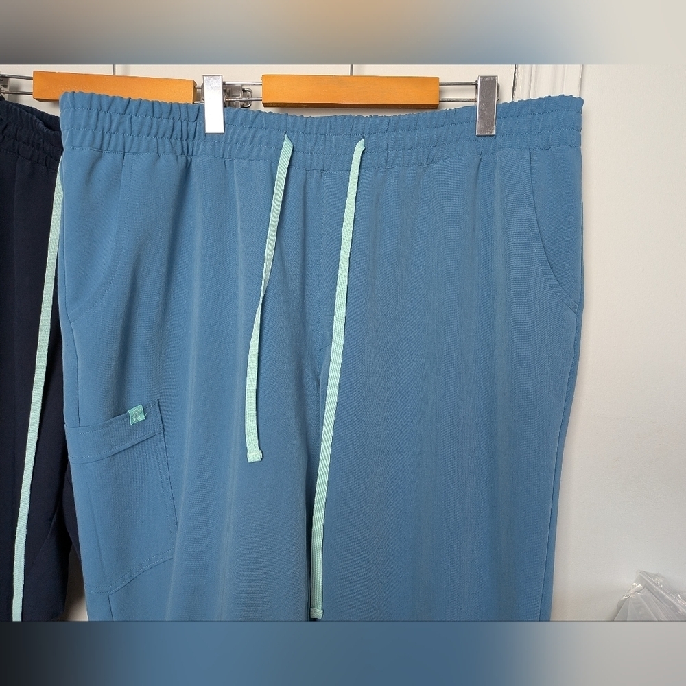 BUNDLE GARDE MALADE Scrub Pants Size 3XL Tall Turquoise And Navy Blue Loose Fit - Picture 2 of 12